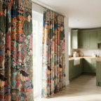 Designer Fabric With illustration People Curtains