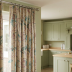 Cream Embroidered Jacobean Floral Curtains