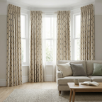 Cream Embroidered Diamond Curtains