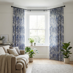 Navy Blue Dots Curtains