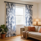 Navy Blue Dots Curtains