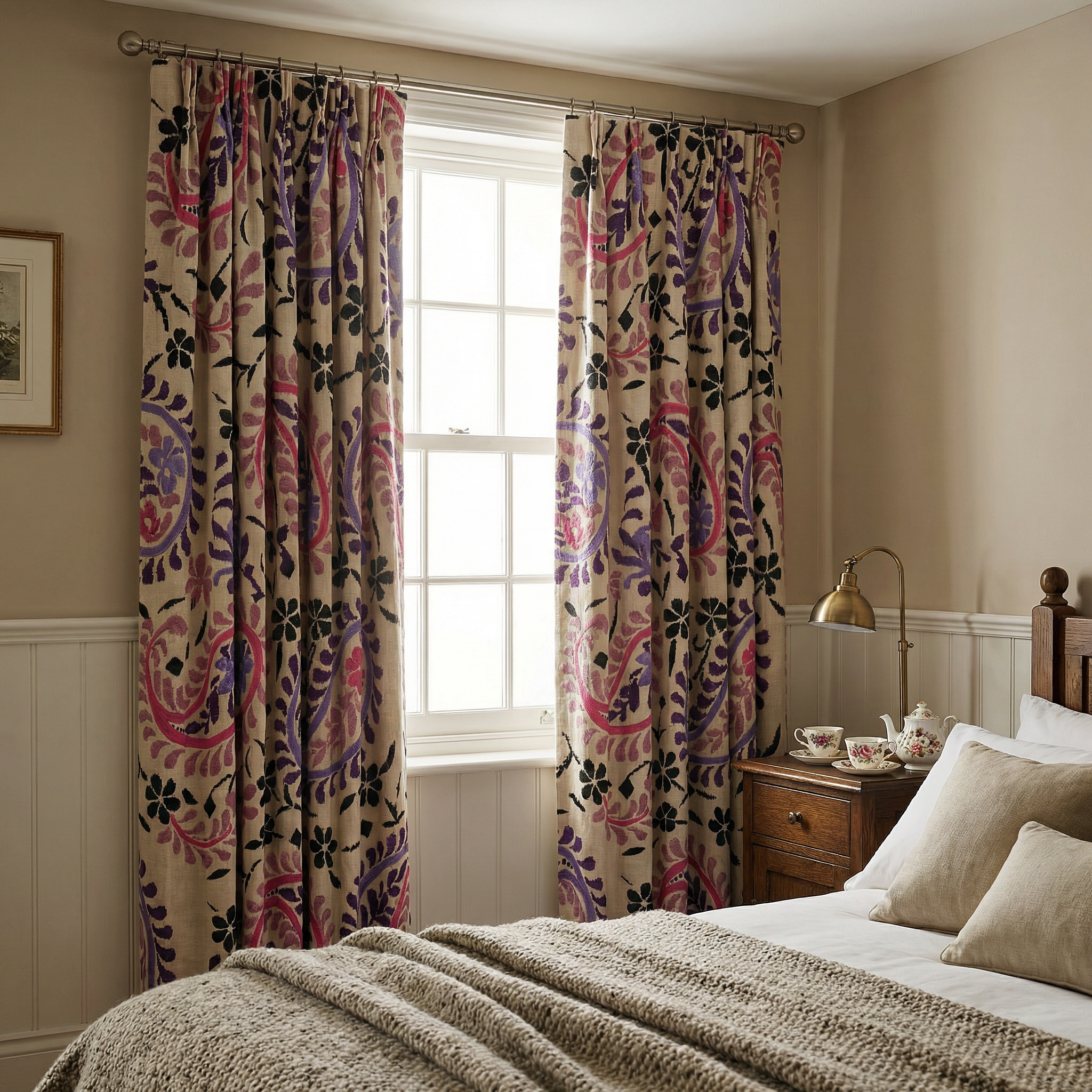 Royal Blossom Paisley Curtains