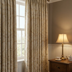 Cream & Gold Jacobean Floral Brocade Curtains