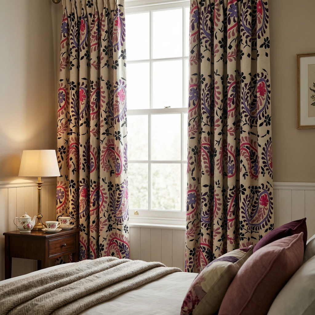 Royal Blossom Paisley Curtains