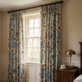 Royal Blue Blossom Paisley Curtains