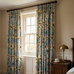 Royal Blue Blossom Paisley Curtains