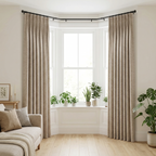 Natural Oatmeal Herringbone Linen Blend Cotton Curtains
