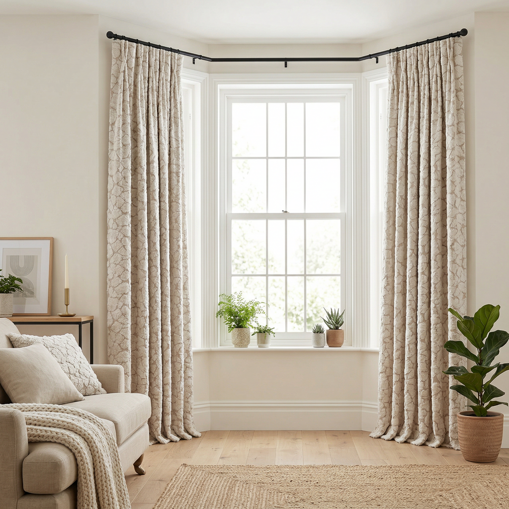 Abstract Grey Crackle Curtains