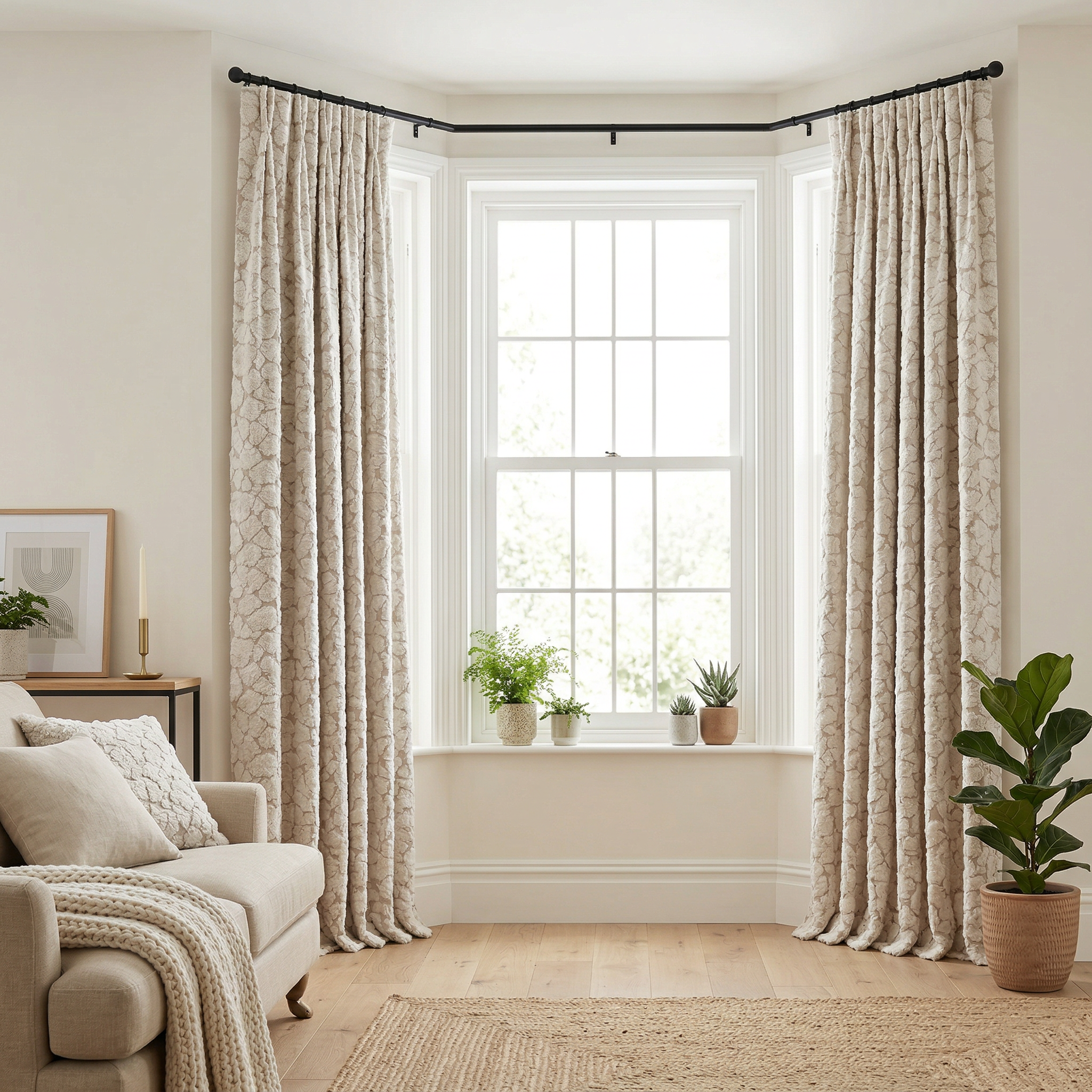 Abstract Grey Crackle Curtains
