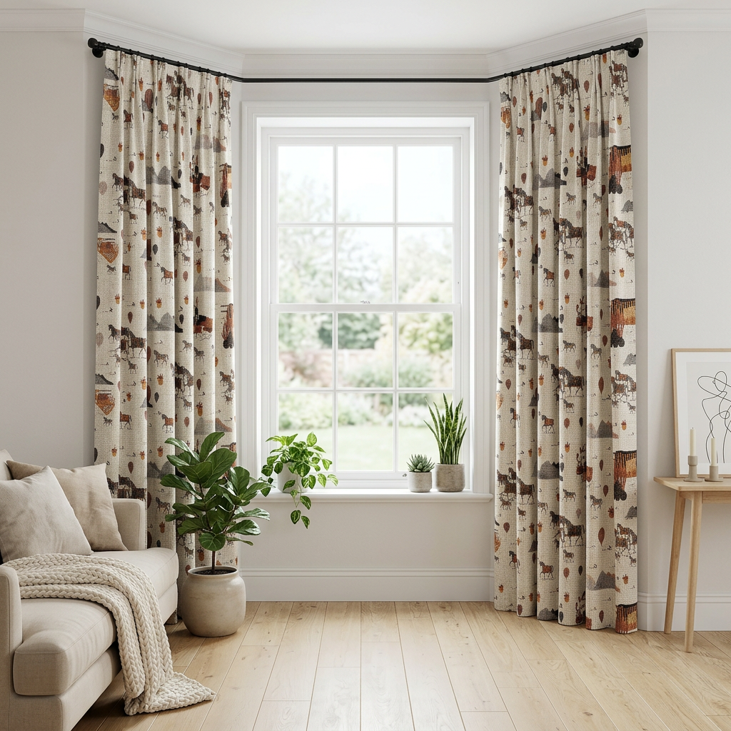 Horse And Hot Air Balloon Curtains
