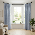 Blue Geometric Squares Curtains