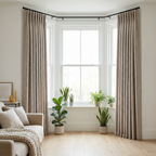 Natural Chunky Ribbed Knit Textured Curtains