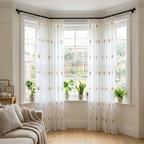 Scalloped Edge Embroidered Tulle Sheer Curtains