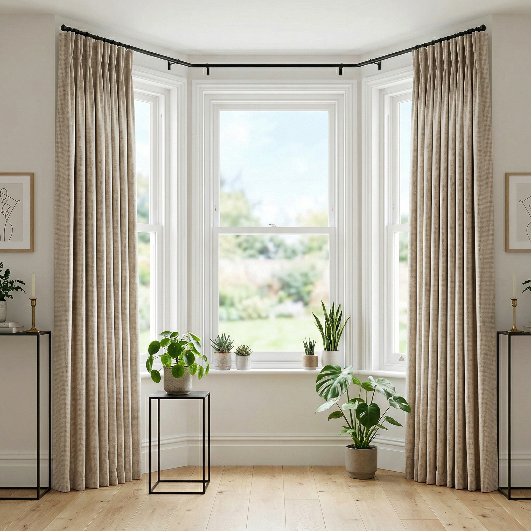 Natural Oatmeal Linen Look Textured Curtains
