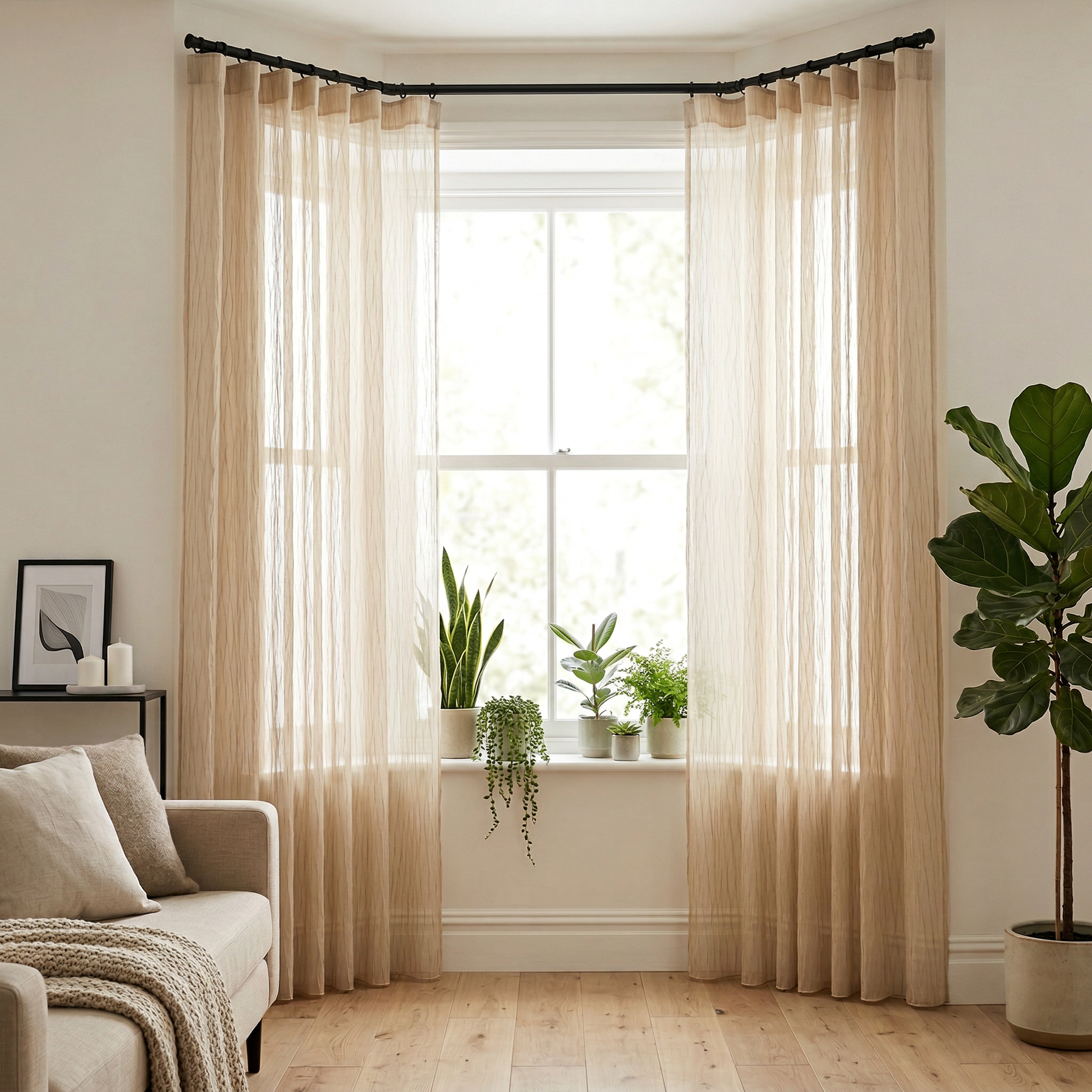 Modern Organic Textured Linen Curtains