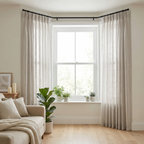 Contemporary Greige Textured Linen Patterned Curtain