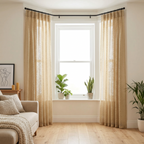 Geometric Open Weave Lattice Net Curtain