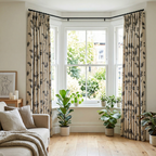 Dusky Floral Leaf Curtains