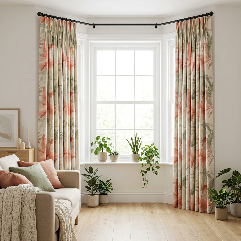 Tropical Palm Leaf Curtains