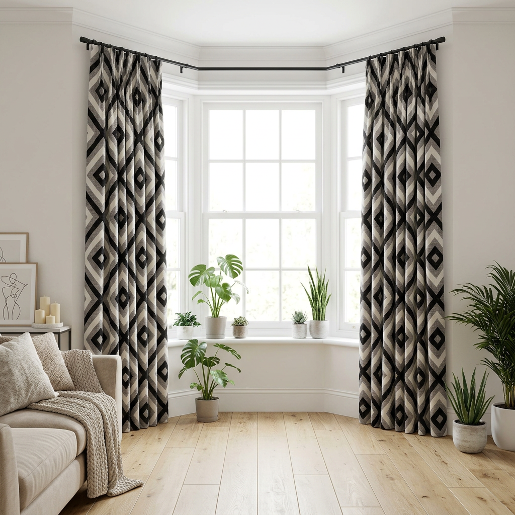 Geometric hexagon Curtains