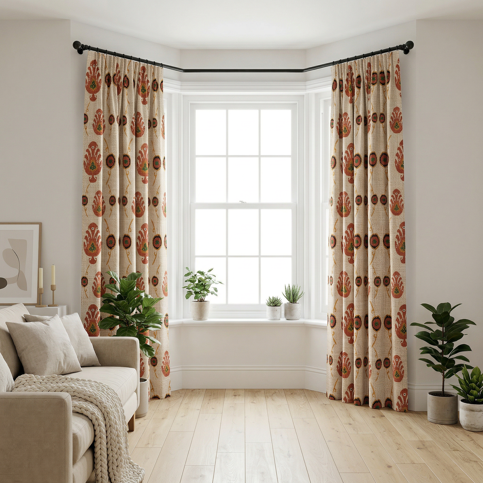 Ethnic Geometrical Print Upholstery Curtains