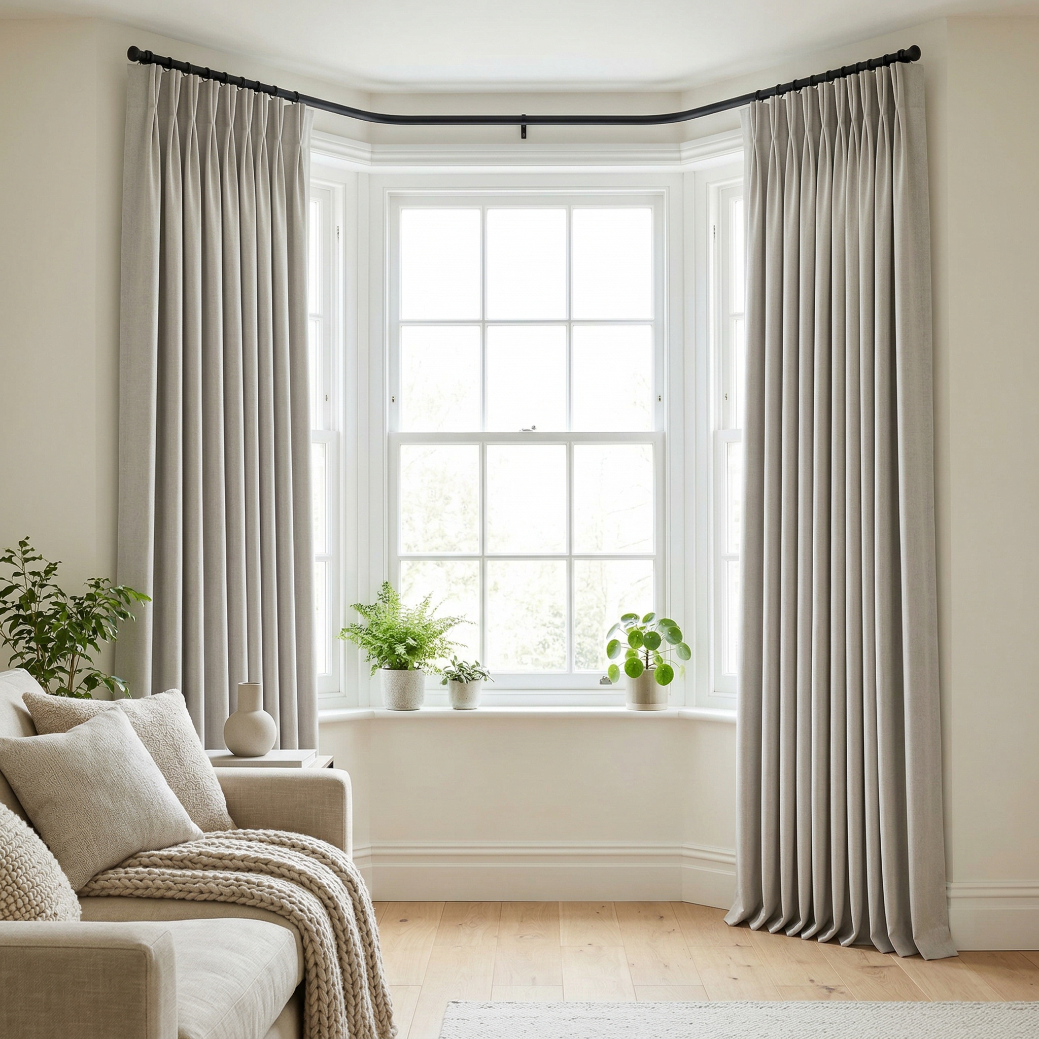 Minimalist Light Gray Fine Slub Weave Curtains