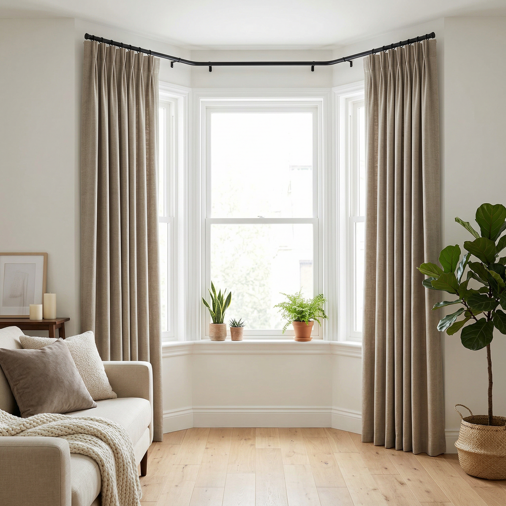 Fine Slub Weave Modern Curtains