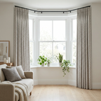 Modern Champagne Gold Trellis Geometric Curtains