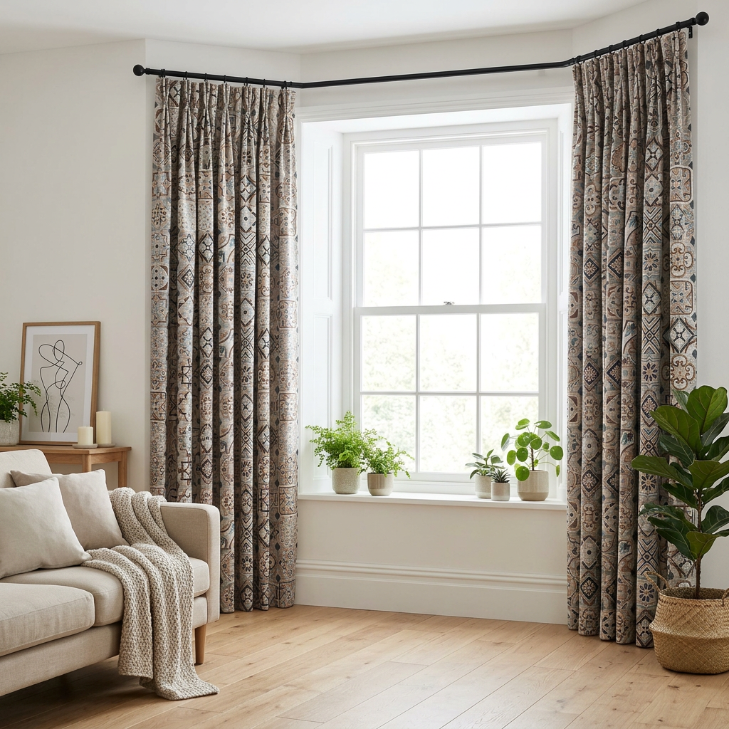 Vintage Terracotta Pattern Curtains