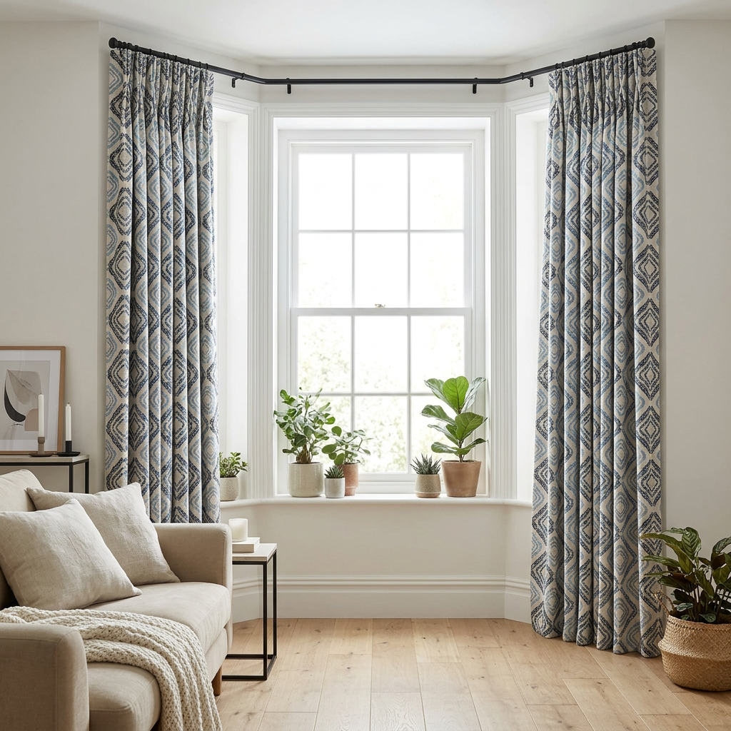 Geometric Diamond Pattern Curtains