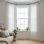 Geometric Open Weave Lattice Net Curtain