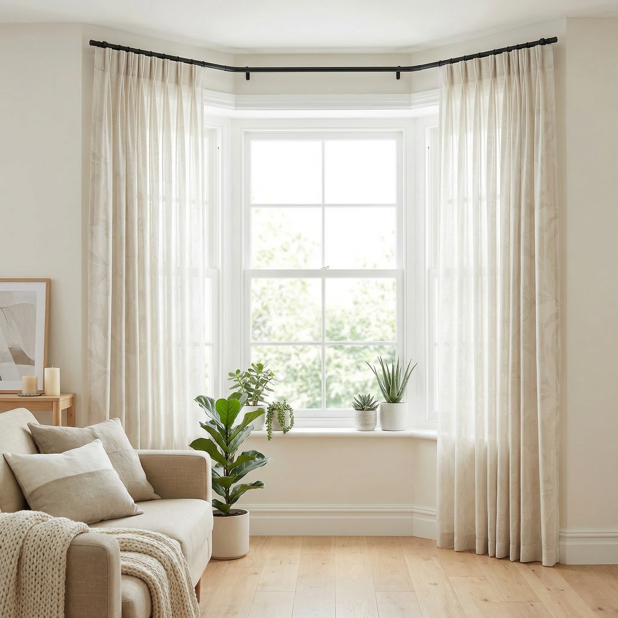 Mink Distressed Slub Tulle Sheer Curtains