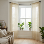 Modern Neutral Tassel String Net Curtain