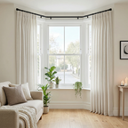 Luxury White Textured Zigzag Sheer Net Curtains