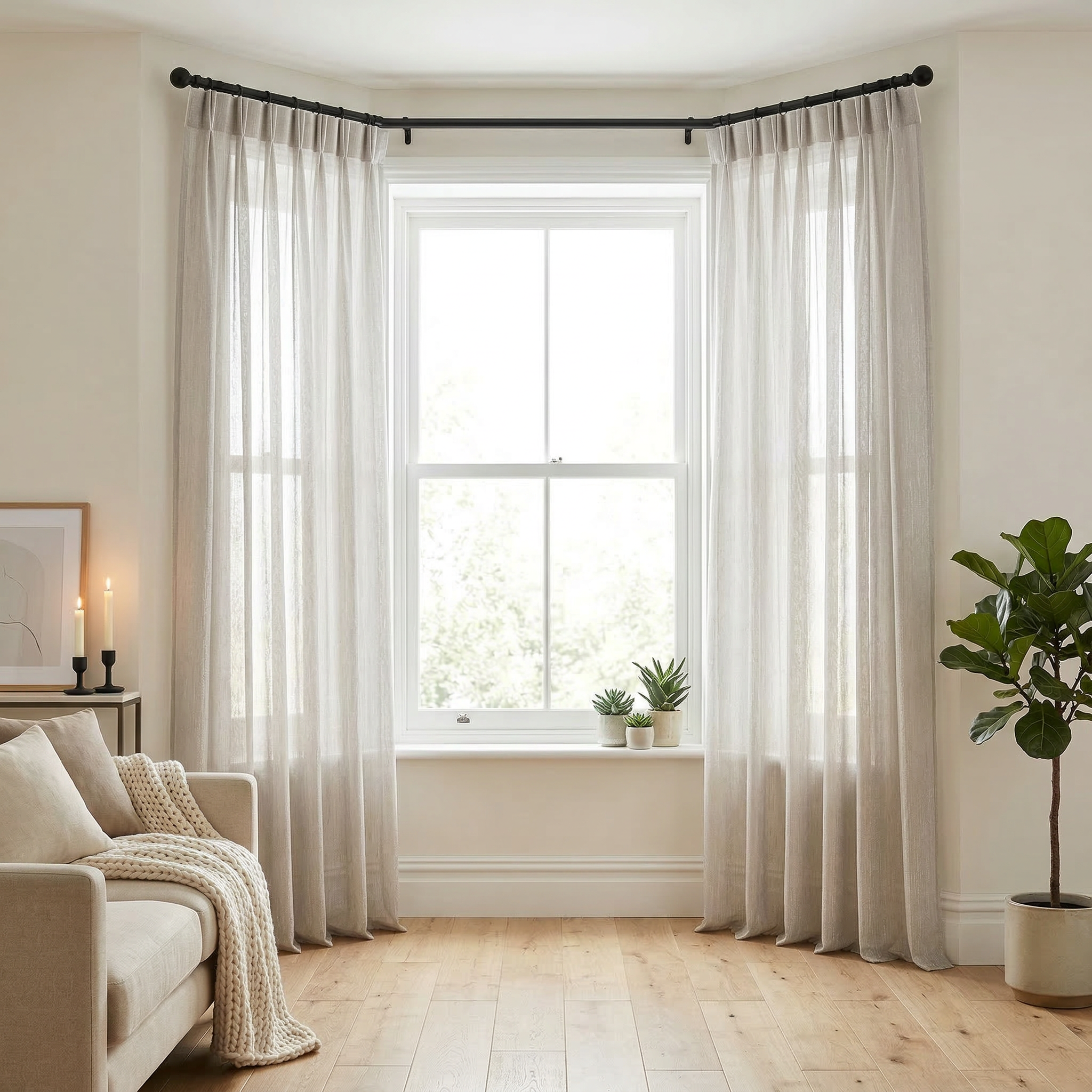 Hotel Style Textured Voile Curtains