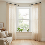 Natural Tailored Pleat Open Mesh Linen Curtains