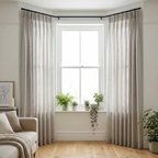 Mink Distressed Slub Tulle Sheer Curtains