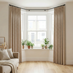 Natural Oatmeal Herringbone Linen Blend Cotton Curtains