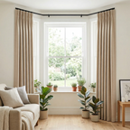 Natural Oatmeal Herringbone Linen Blend Cotton Curtains