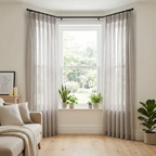 Luxury Stone Grey Textured Pure Linen Curtains