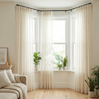Natural Cream Pleated Tulle Sheer Curtains