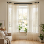 Geometric Open Weave Lattice Net Curtain