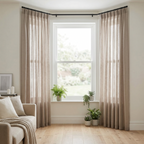 Elegant Stone Grey Textured Slub Tulle Curtain