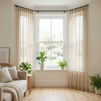 Geometric Open Weave Lattice Net Curtain