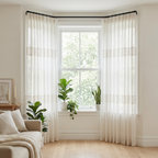 Evelyn Cream Textured Stripe Voile Curtains