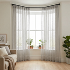 Silver Grey Open Mesh Net Curtains
