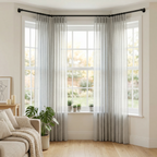 Square Grid Linen Effect Net Curtains