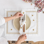 Leaf Luxury Embroidered Table Linen Collection – 100% Egyptian Cotton & Linen