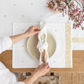 Triangles Luxury Embroidered Table Linen Collection – 100% Egyptian Cotton & Linen