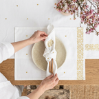Triangles Luxury Embroidered Table Linen Collection – 100% Egyptian Cotton & Linen